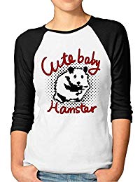JuJuhk Cute Baby Hamster Young Women Raglan Funny Printed tee Shirt