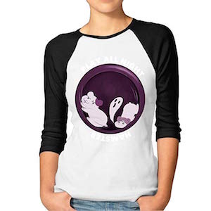 JuJuhk Play All Night,Hamster Pretty Women 3/4 Sleeve Raglan Funny Printed tee Shirt