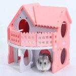 Mlec tech Casa de Hámster Castillo para Animal Doméstico Pequeños Doble Cubierta Casa para Dormir Juguete de Ejercicio para Hámster Enano y Ratón