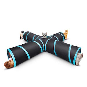Wagsuyun Cat Tunnel Plegable Pet Game Tunnel Tube Toy con Bell Toy para Cachorros De Gato